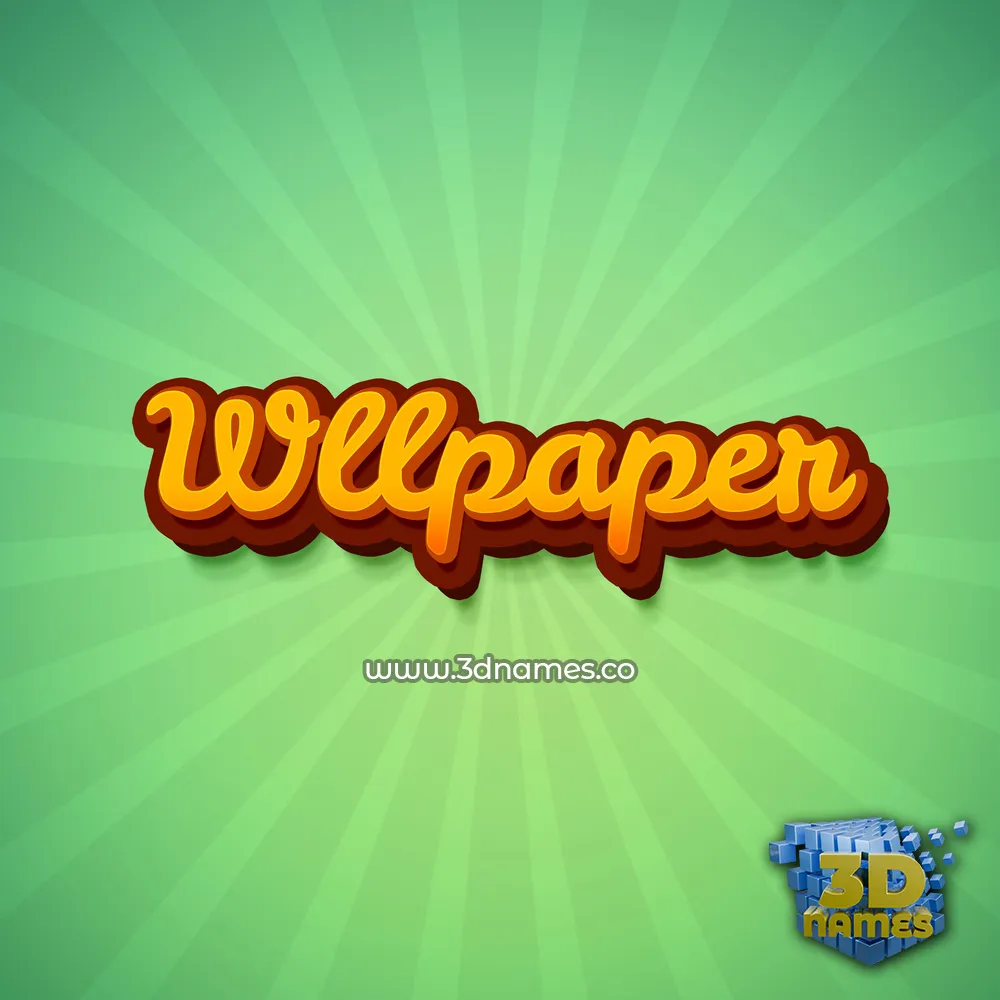 wllpaper in Green Rays style - 3D name wallpaper