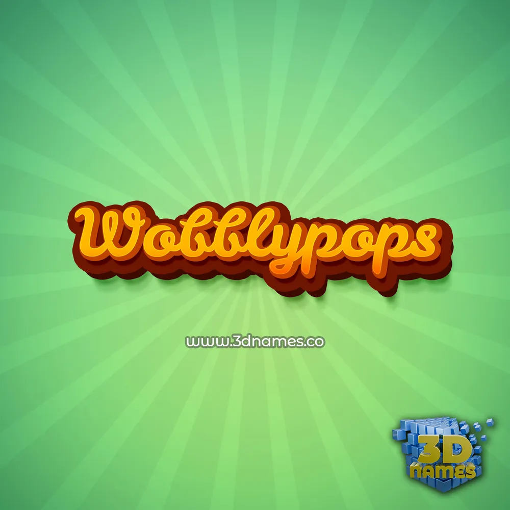 wobblypops in Green Rays style - 3D name wallpaper