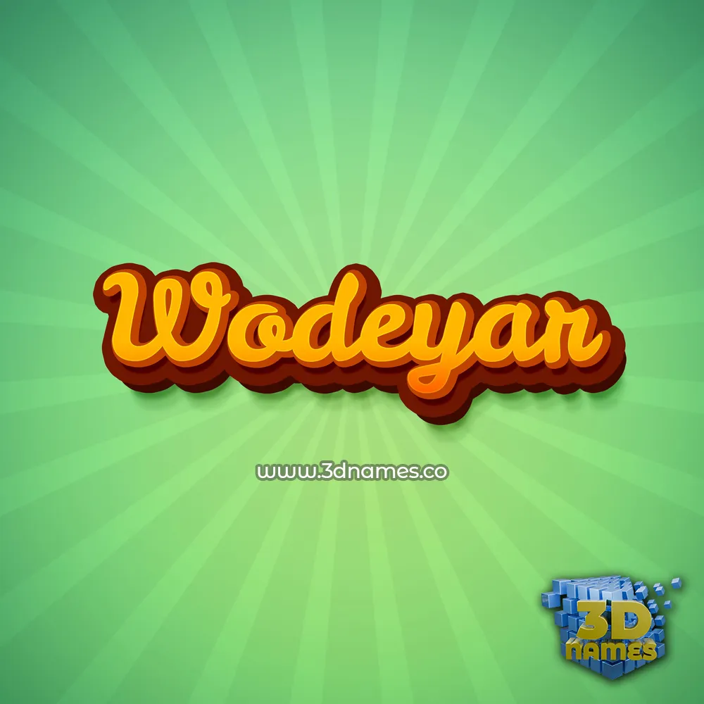 wodeyar in Green Rays style - 3D name wallpaper