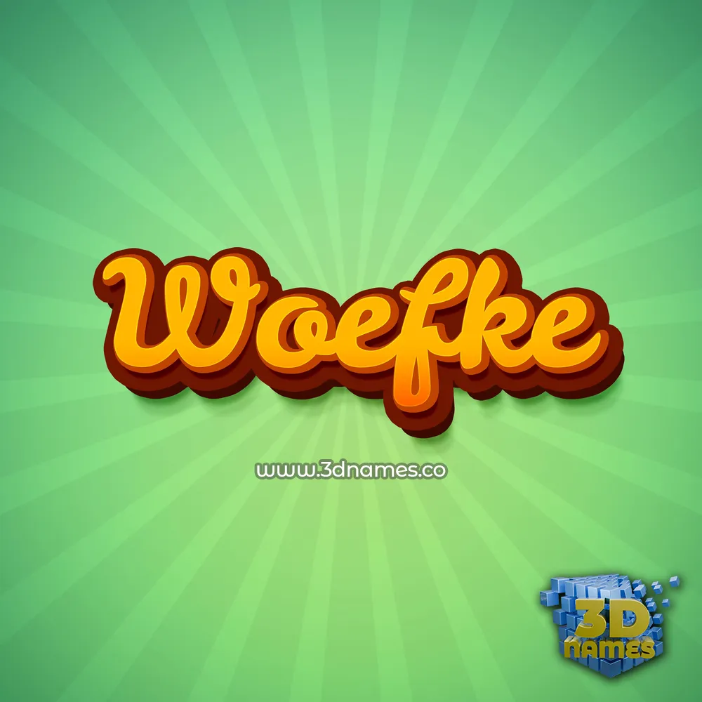 woefke in Green Rays style - 3D name wallpaper