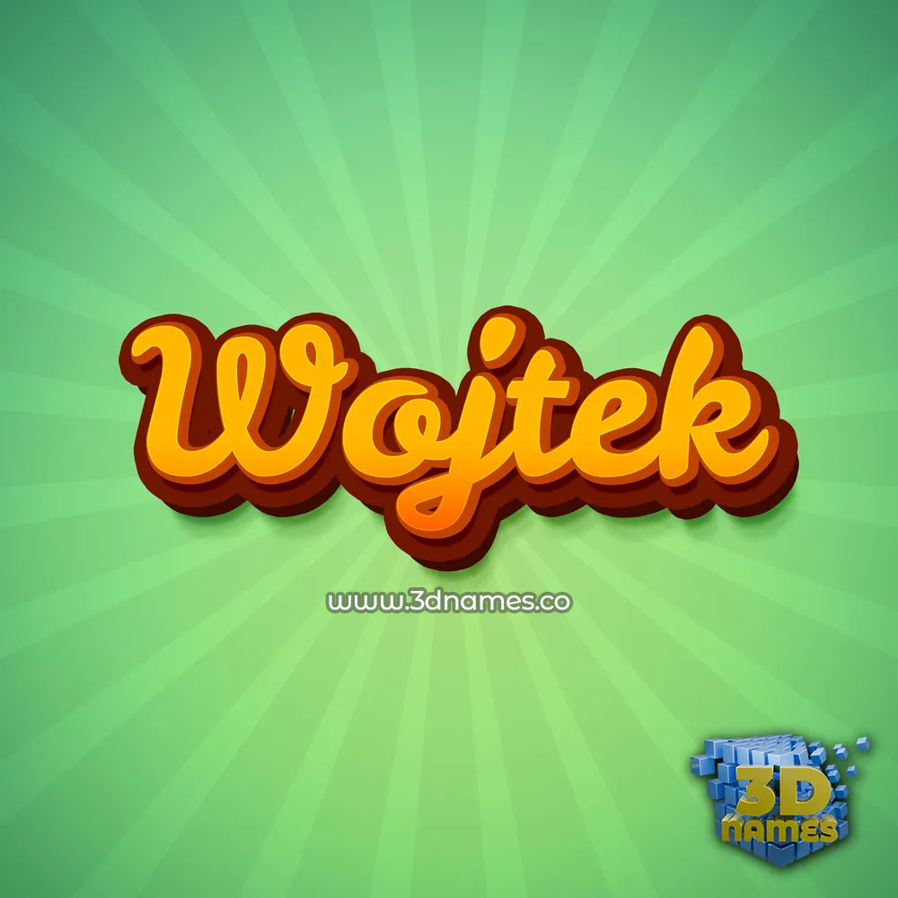 wojtek in Green Rays style - 3D name wallpaper