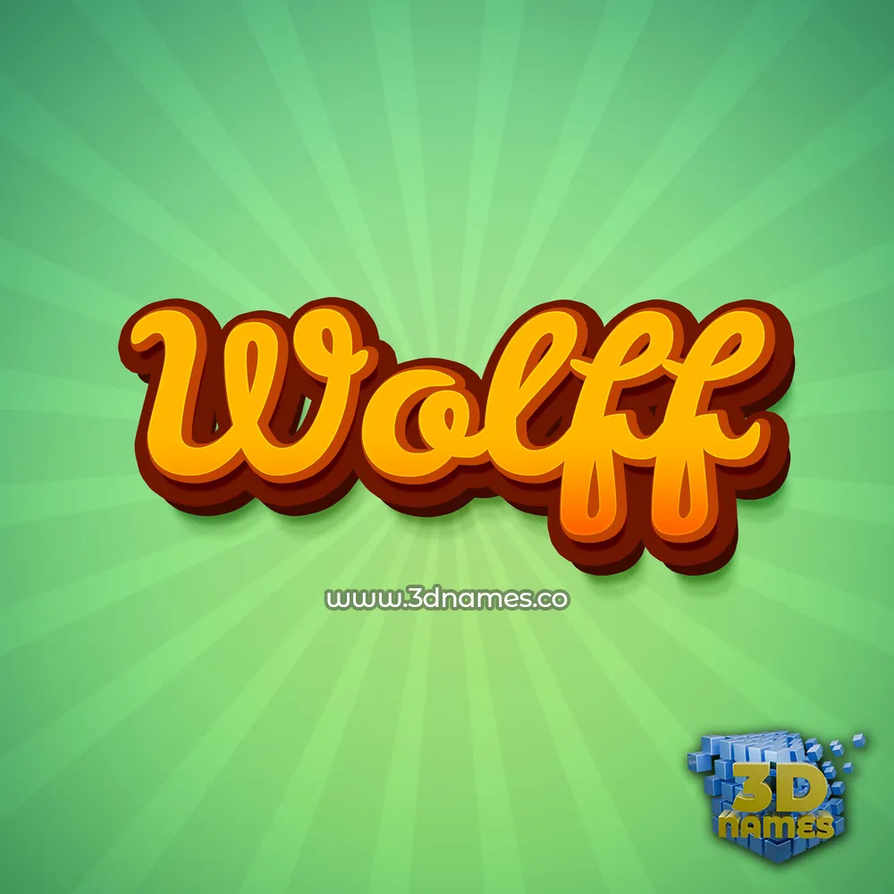wolff in Green Rays style - 3D name wallpaper