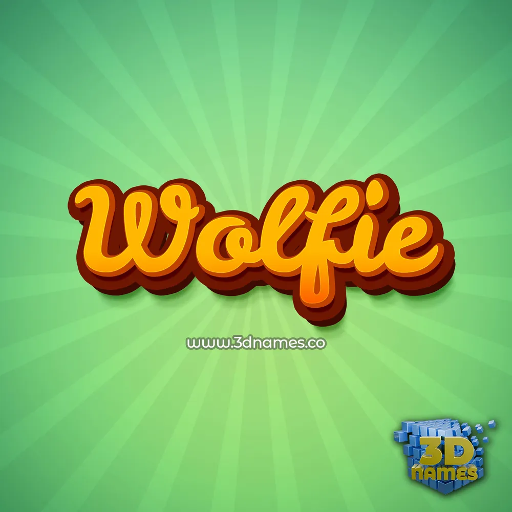 wolfie in Green Rays style - 3D name wallpaper