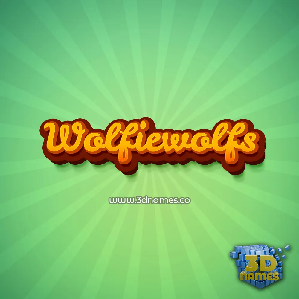 wolfiewolfs in Green Rays style - 3D name wallpaper