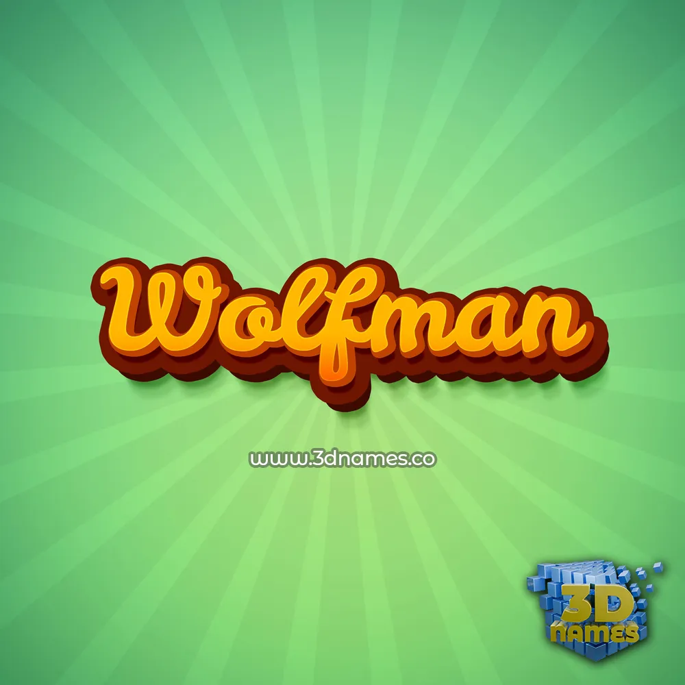 wolfman in Green Rays style - 3D name wallpaper