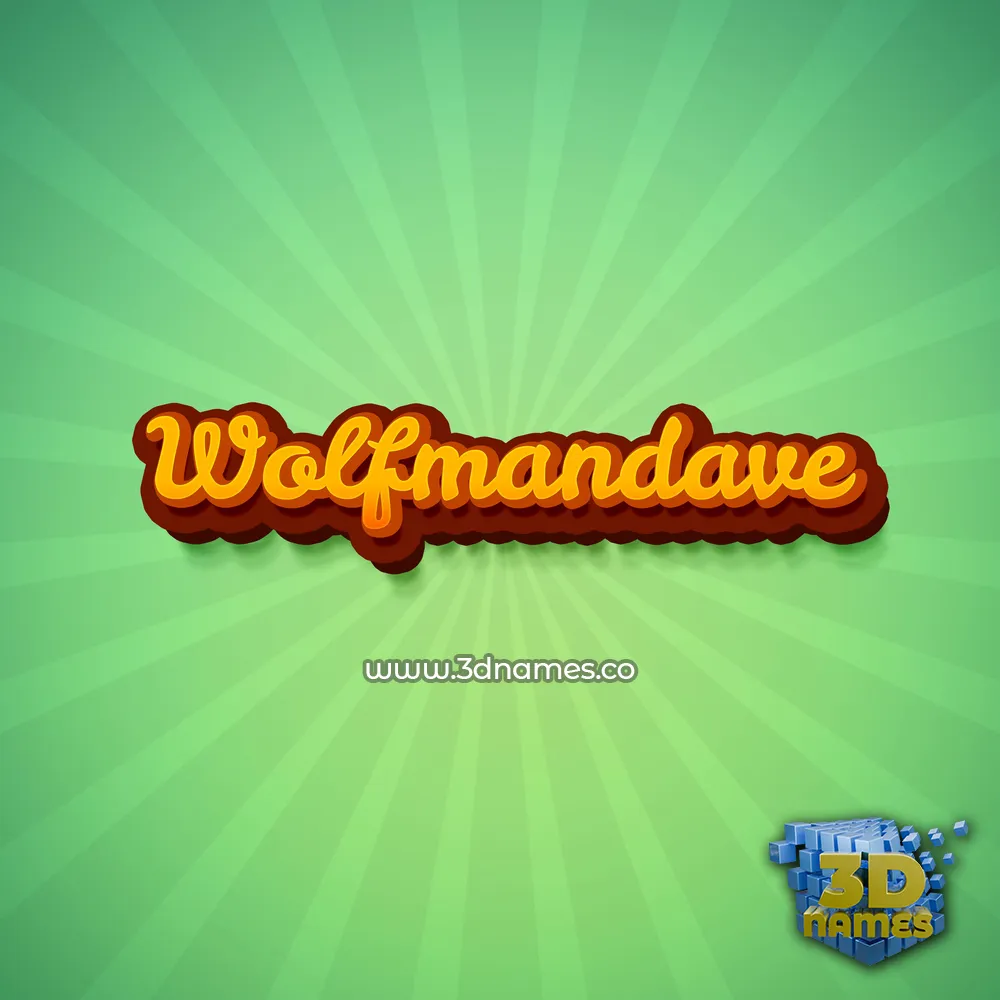 wolfmandave in Green Rays style - 3D name wallpaper