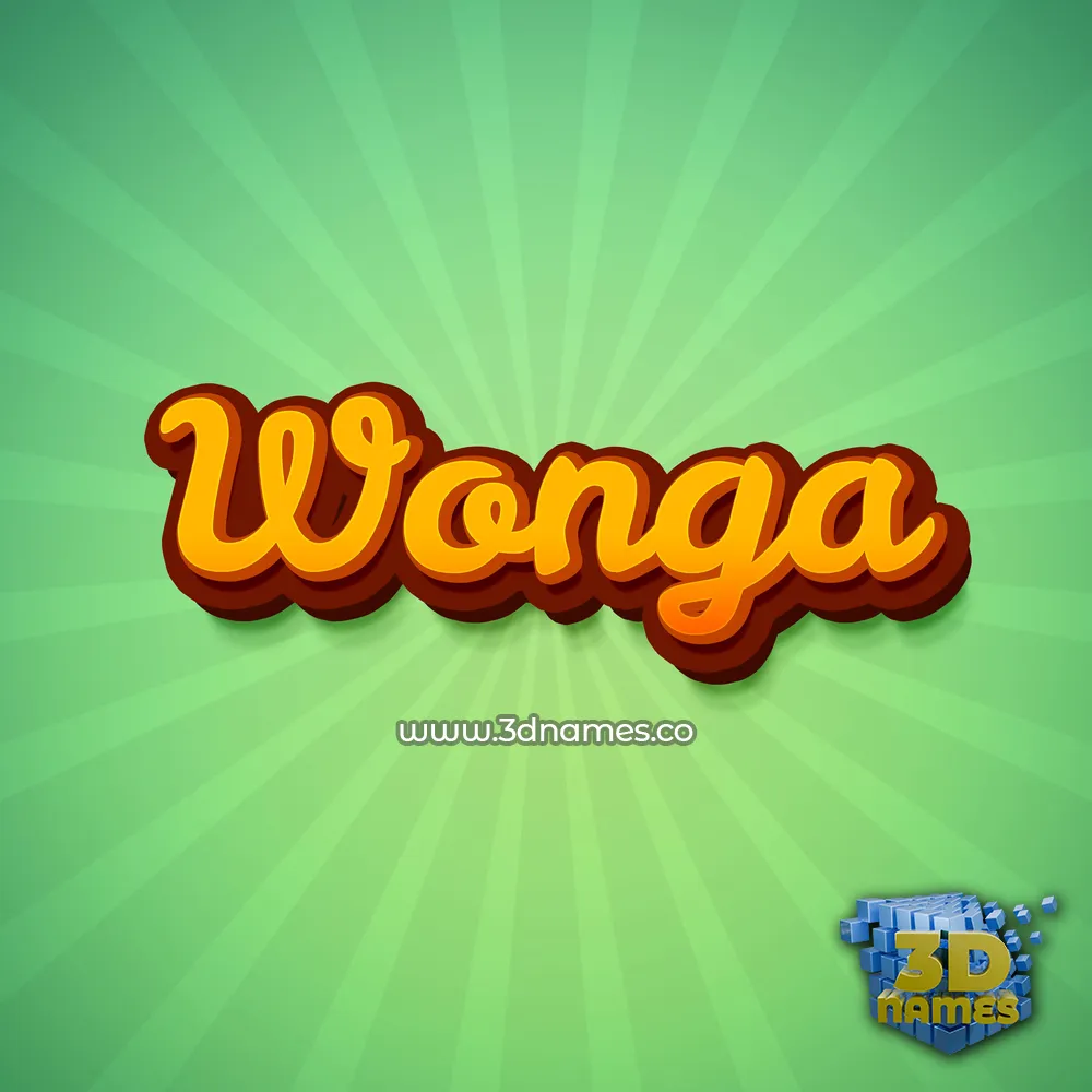 wonga in Green Rays style - 3D name wallpaper