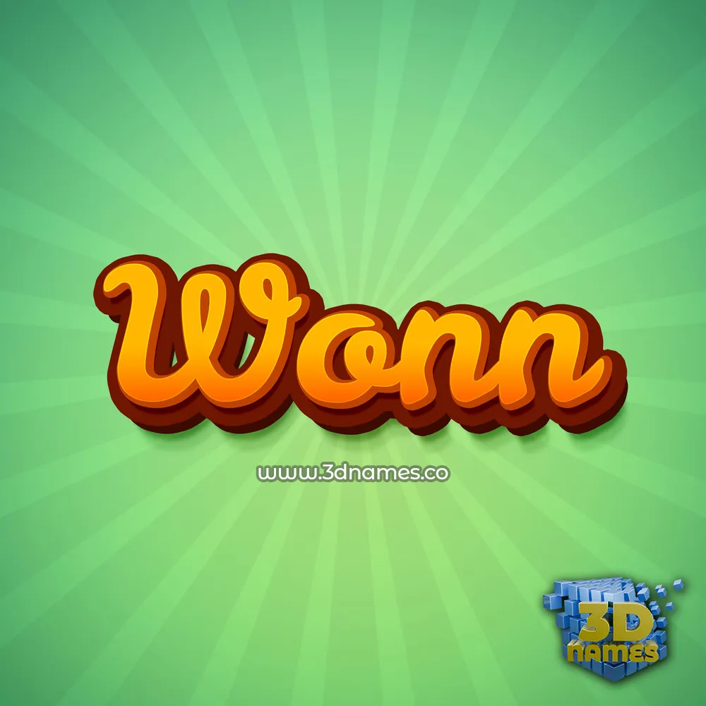 wonn in Green Rays style - 3D name wallpaper