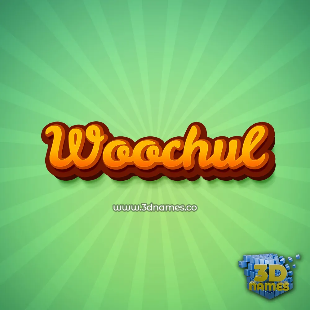 woochul in Green Rays style - 3D name wallpaper
