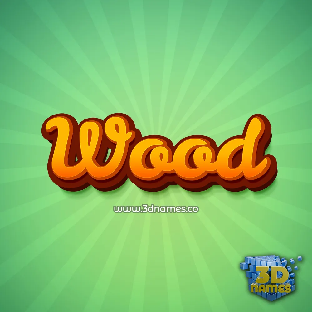 wood in Green Rays style - 3D name wallpaper