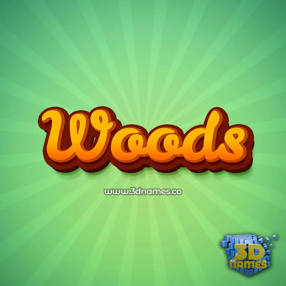 woods in Green Rays style - 3D name wallpaper
