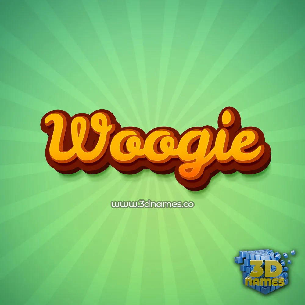 woogie in Green Rays style - 3D name wallpaper