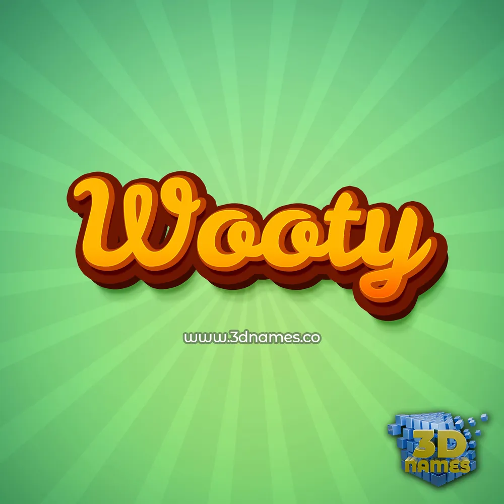 wooty in Green Rays style - 3D name wallpaper
