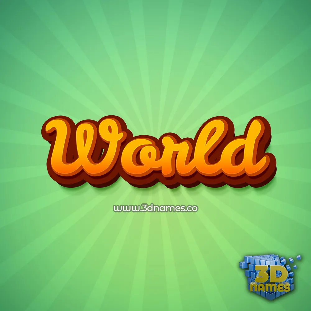 world in Green Rays style - 3D name wallpaper