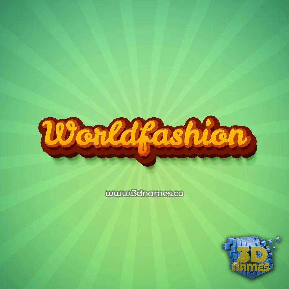 worldfashion in Green Rays style - 3D name wallpaper