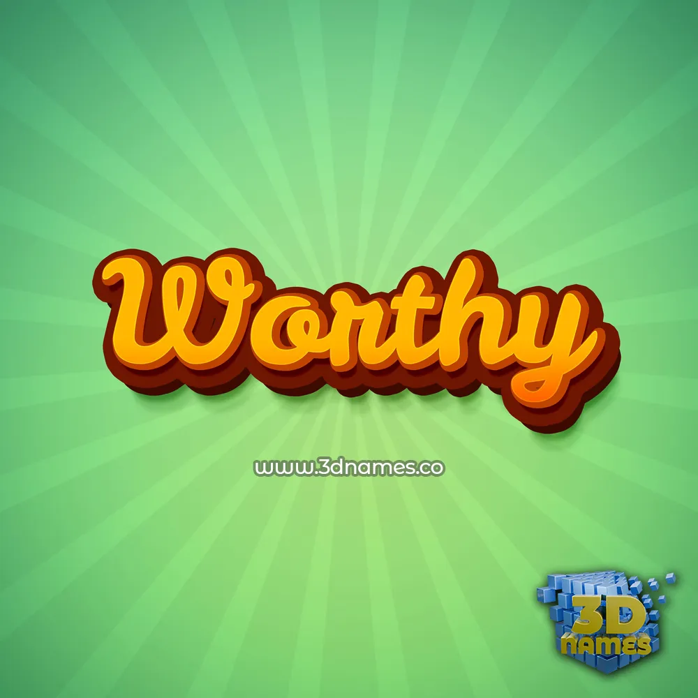 worthy in Green Rays style - 3D name wallpaper