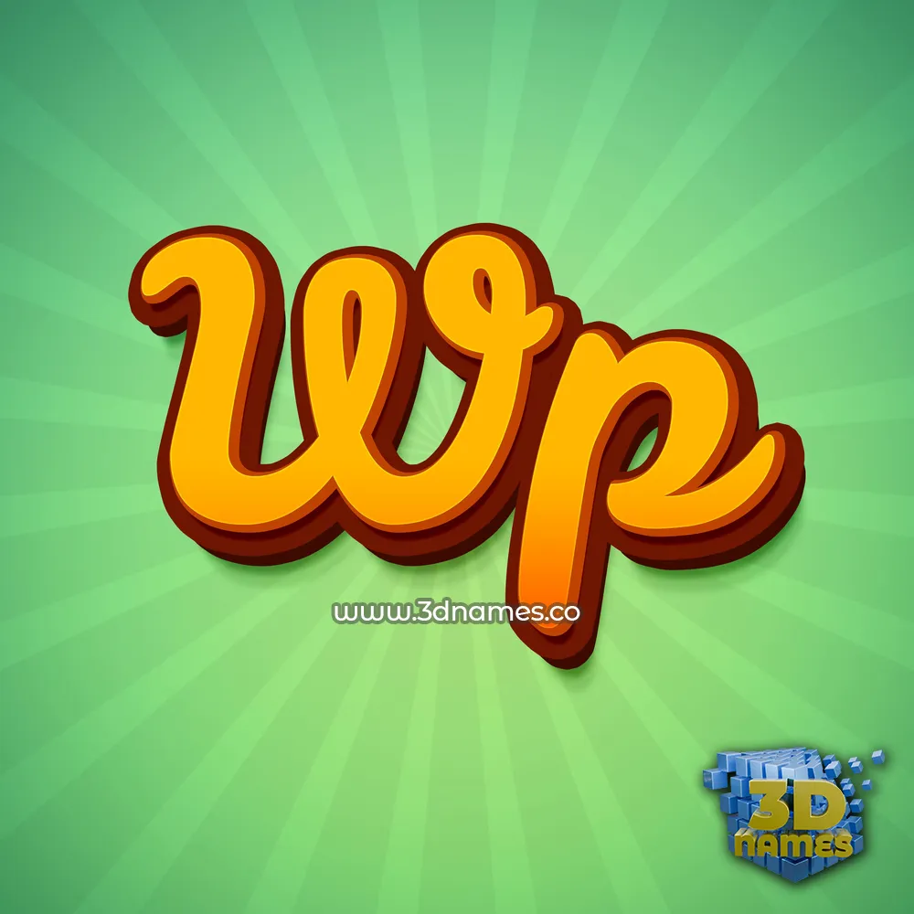 wp in Green Rays style - 3D name wallpaper