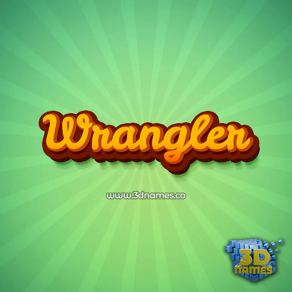 wrangler in Green Rays style - 3D name wallpaper