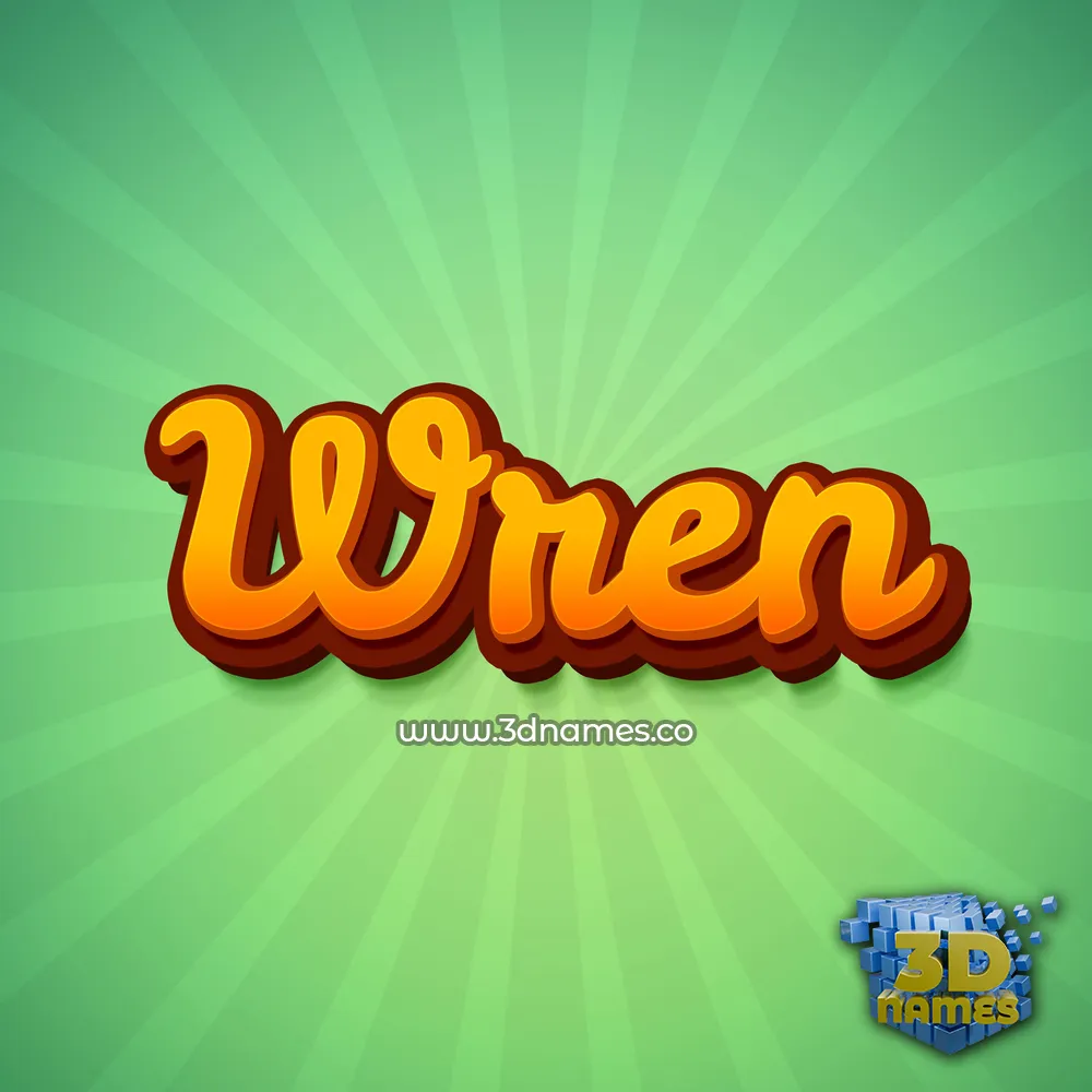 wren in Green Rays style - 3D name wallpaper
