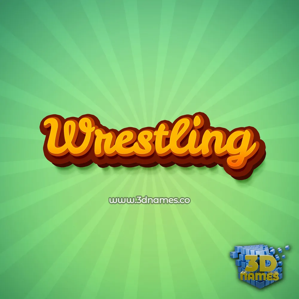 wrestling in Green Rays style - 3D name wallpaper