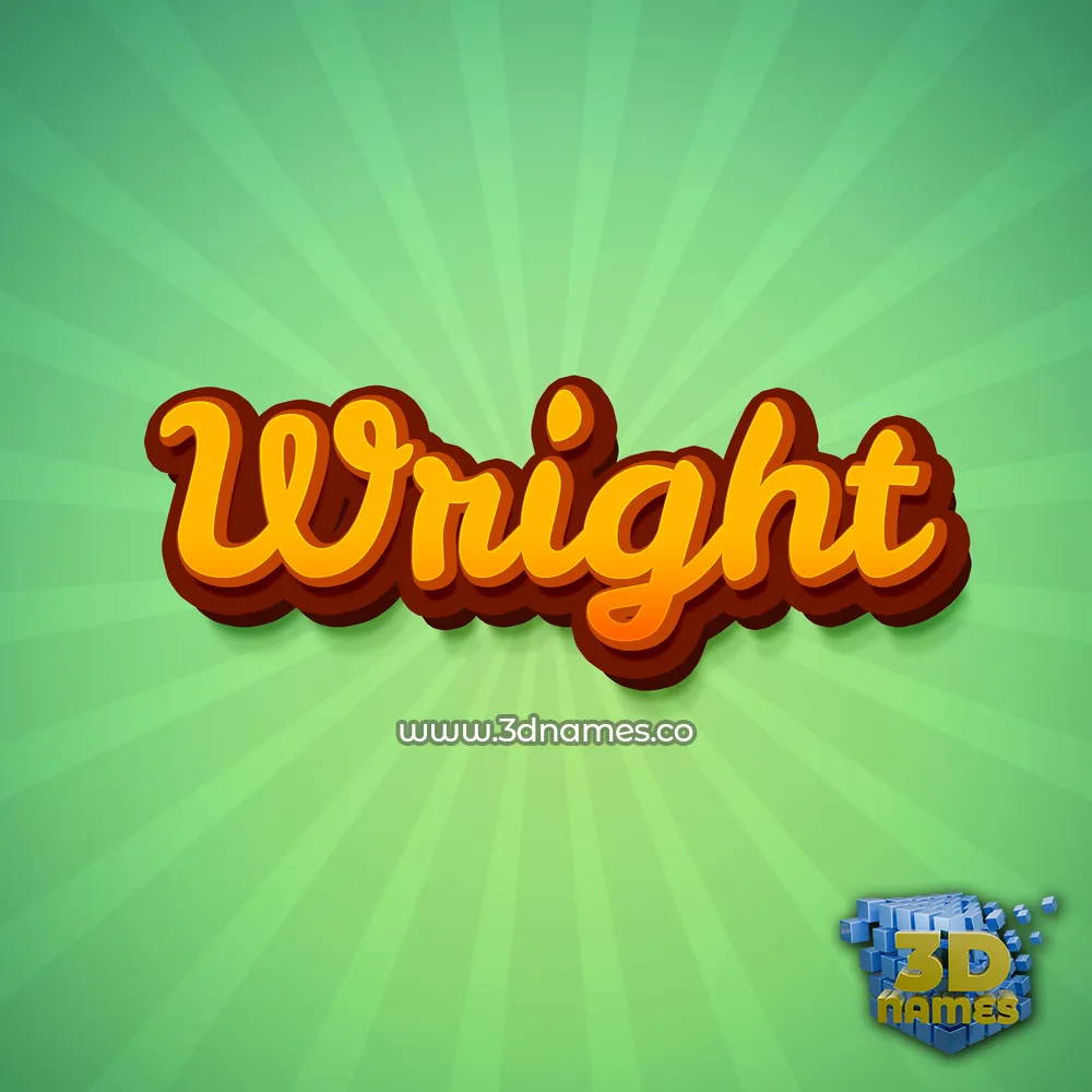 wright in Green Rays style - 3D name wallpaper