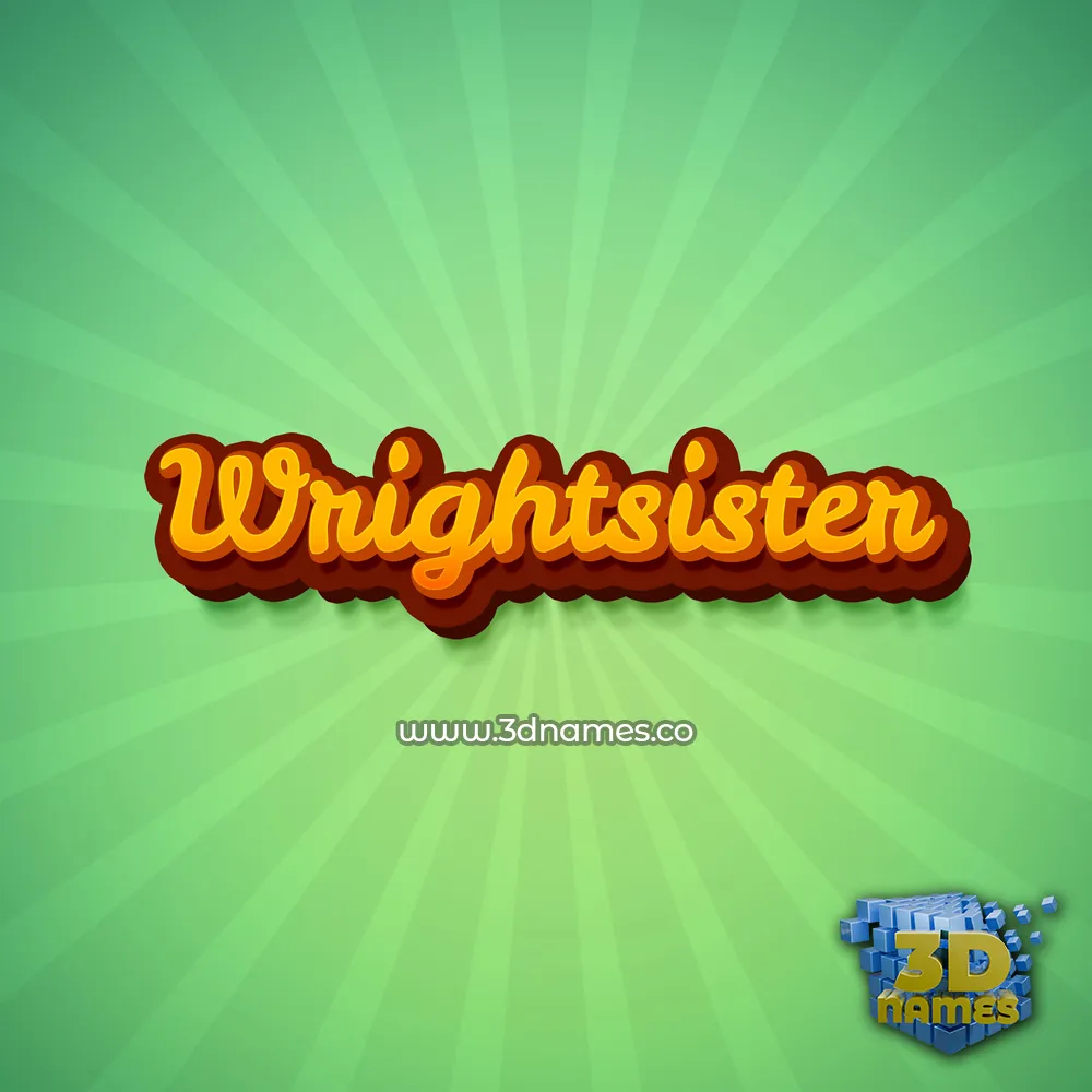 wrightsister in Green Rays style - 3D name wallpaper