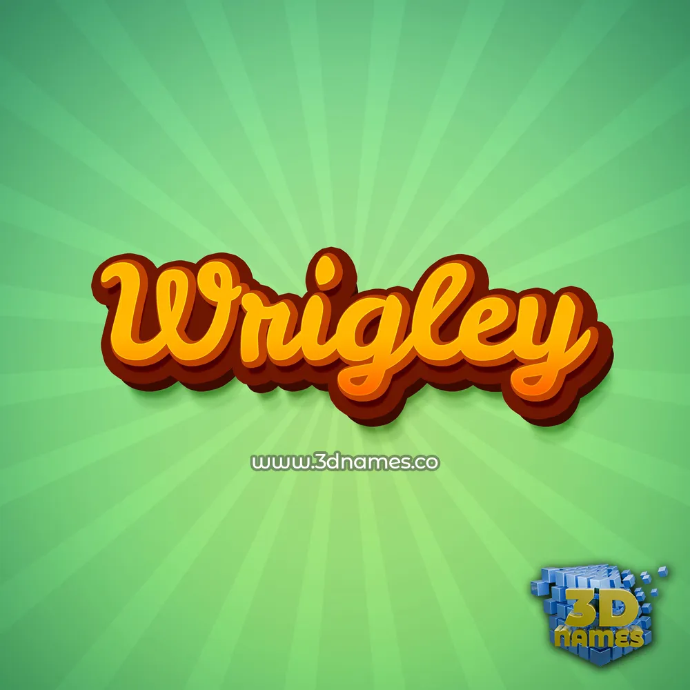 wrigley in Green Rays style - 3D name wallpaper