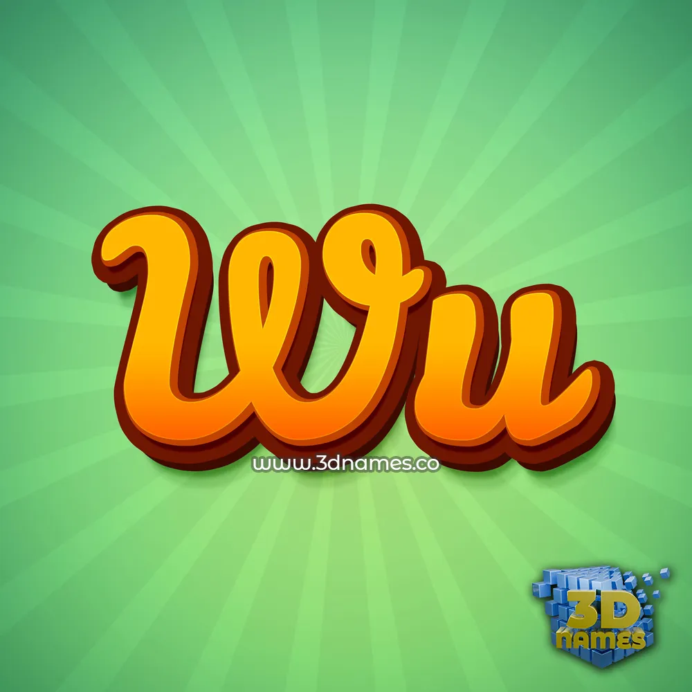wu in Green Rays style - 3D name wallpaper