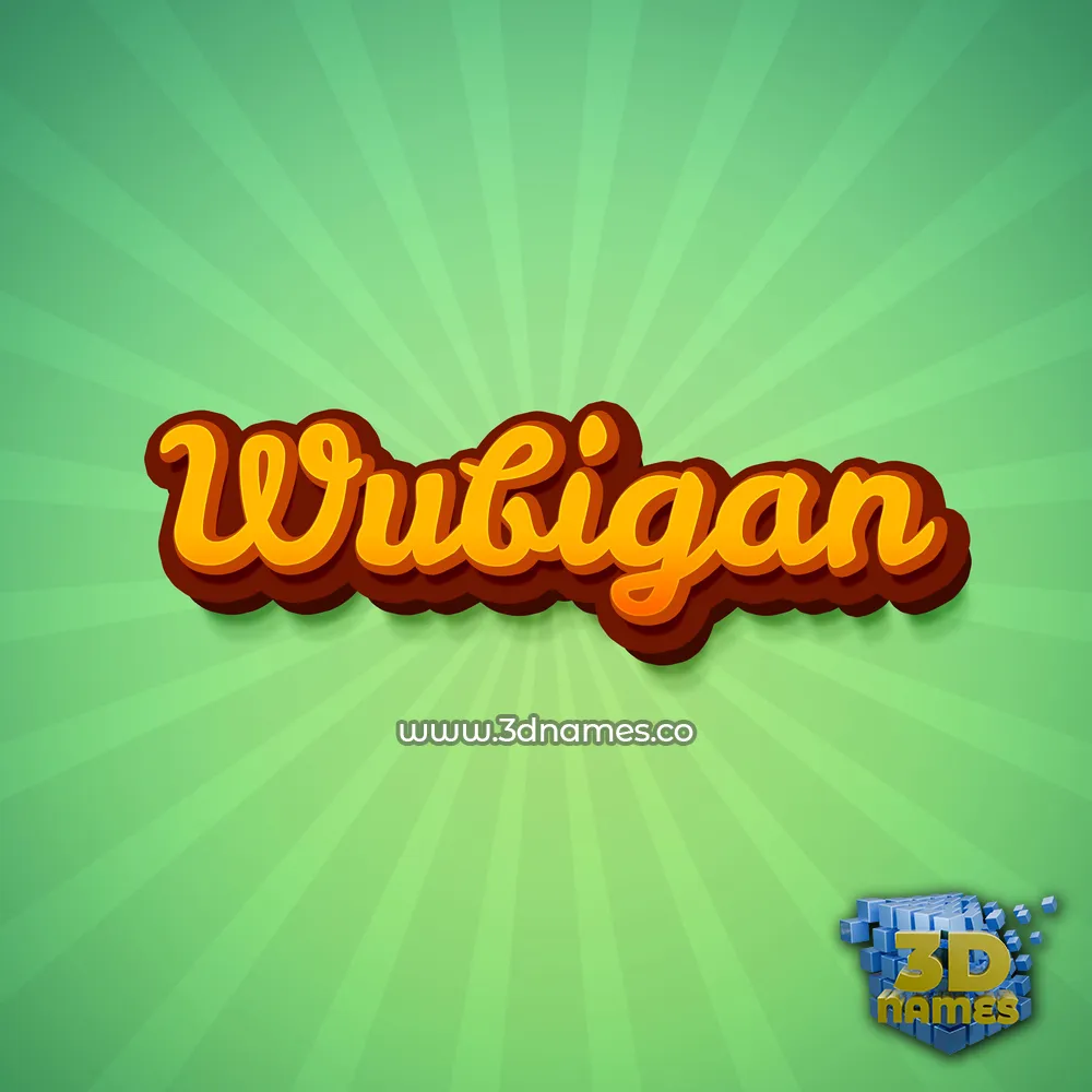 wubigan in Green Rays style - 3D name wallpaper