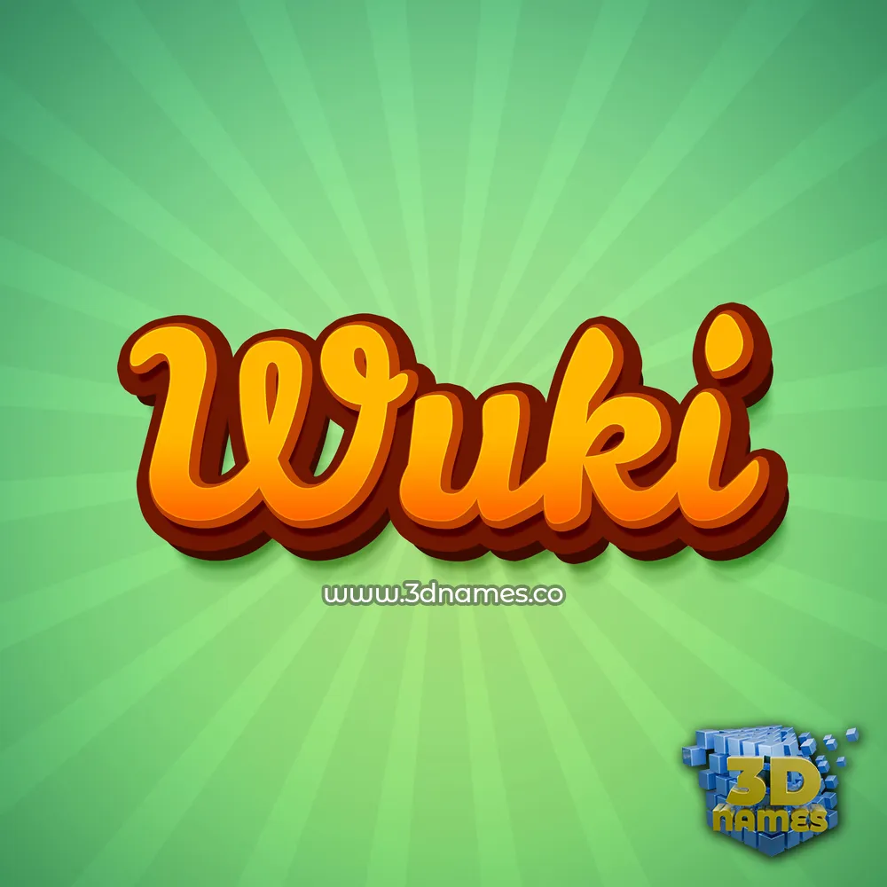 wuki in Green Rays style - 3D name wallpaper