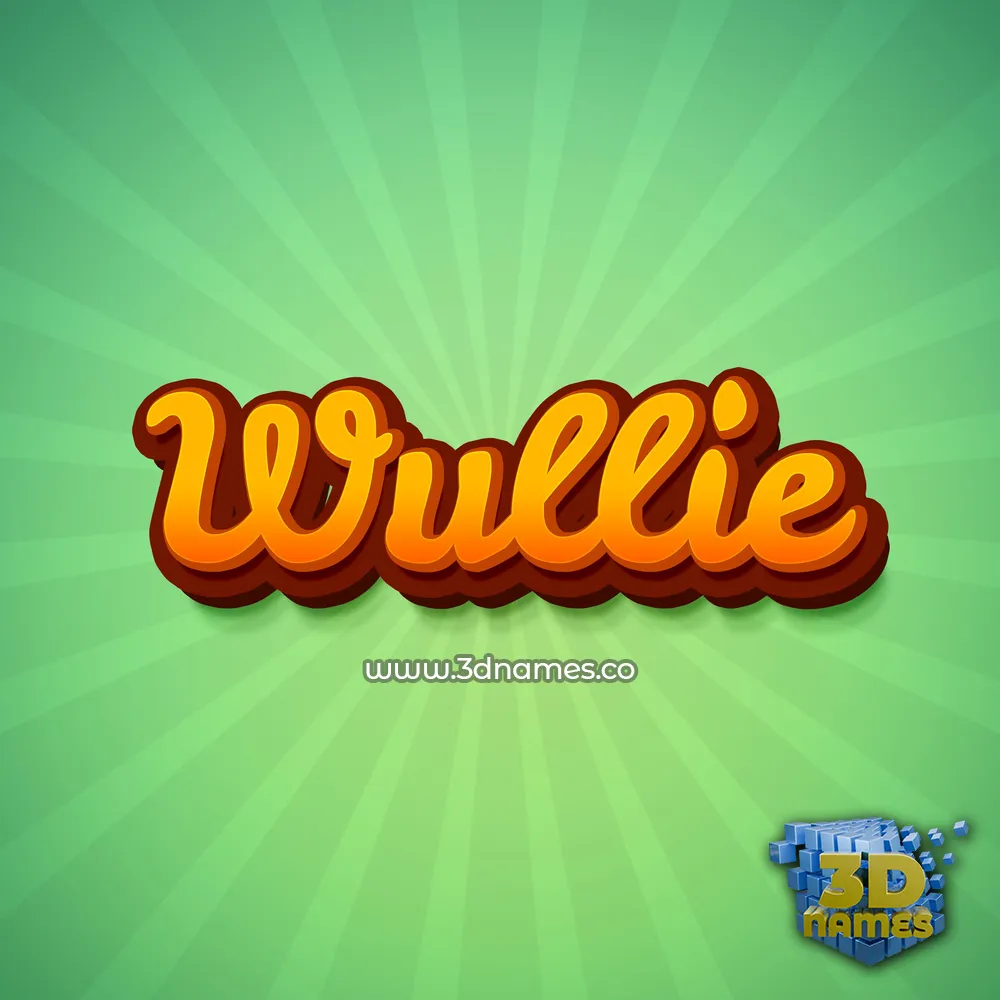 wullie in Green Rays style - 3D name wallpaper