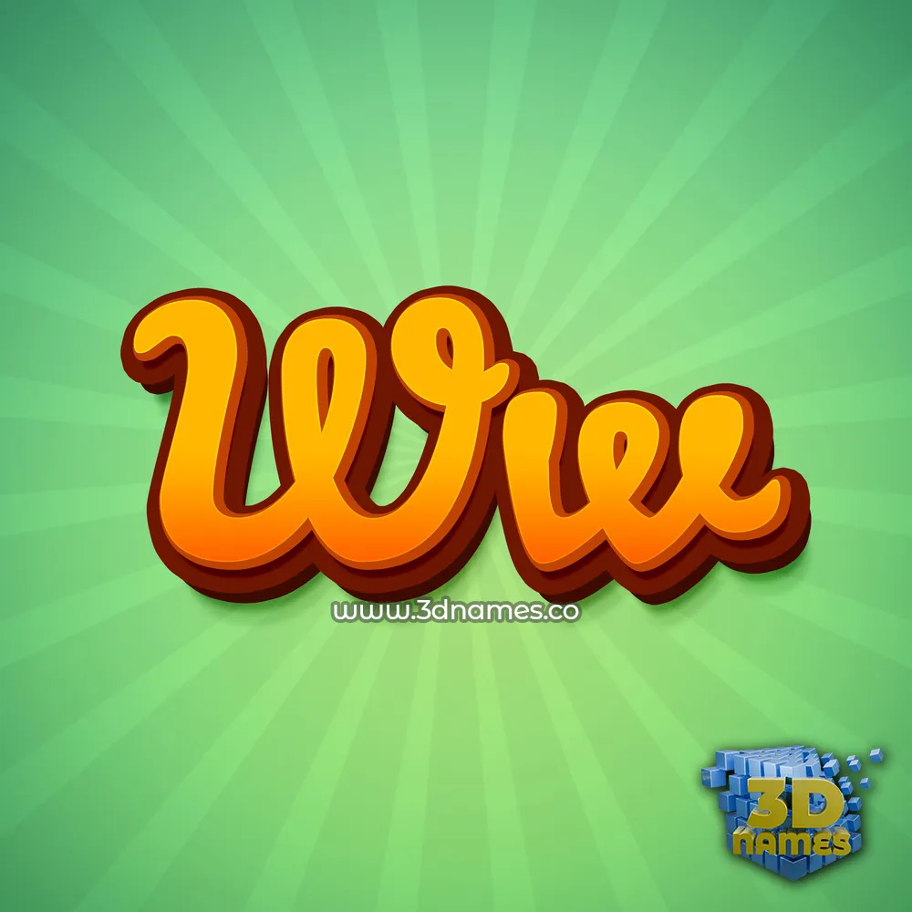 ww in Green Rays style - 3D name wallpaper