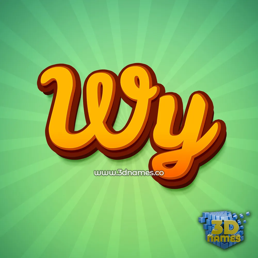 wy in Green Rays style - 3D name wallpaper