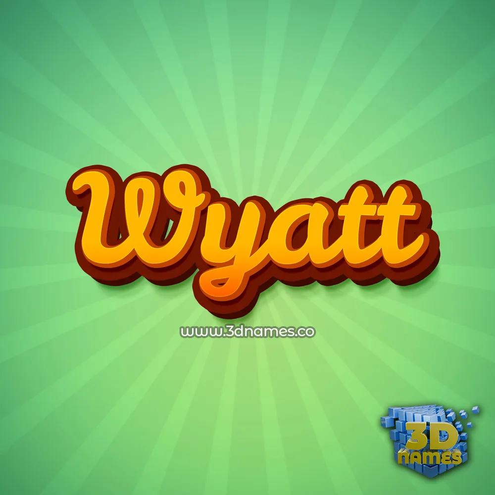 wyatt in Green Rays style - 3D name wallpaper