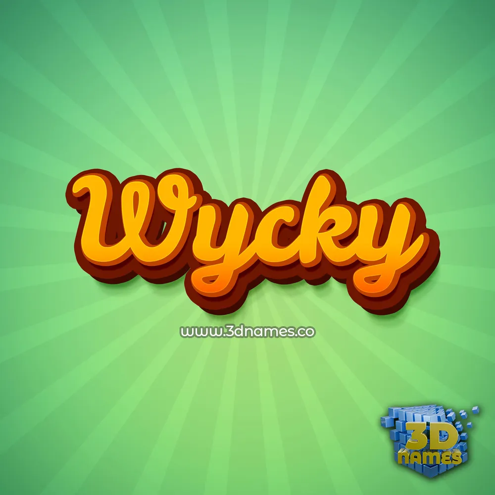 wycky in Green Rays style - 3D name wallpaper