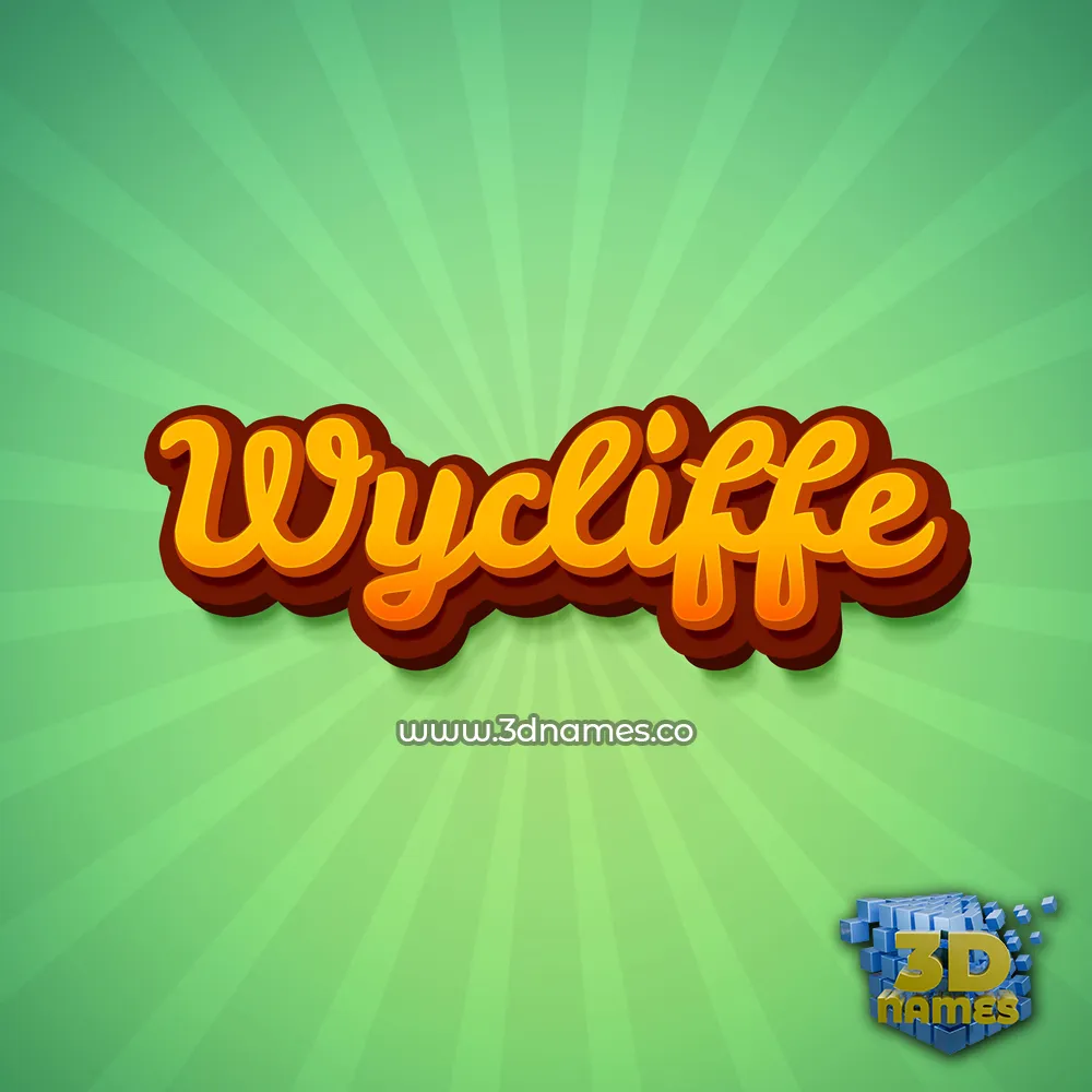 wycliffe in Green Rays style - 3D name wallpaper
