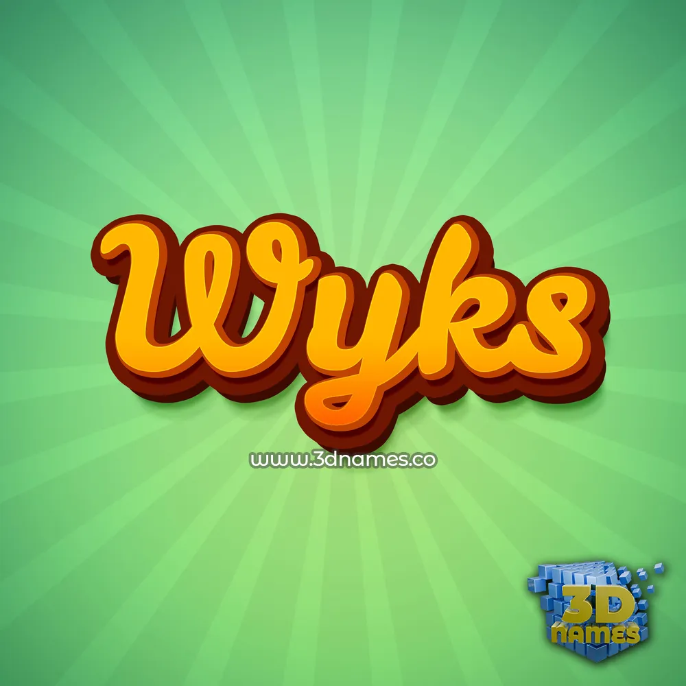 wyks in Green Rays style - 3D name wallpaper