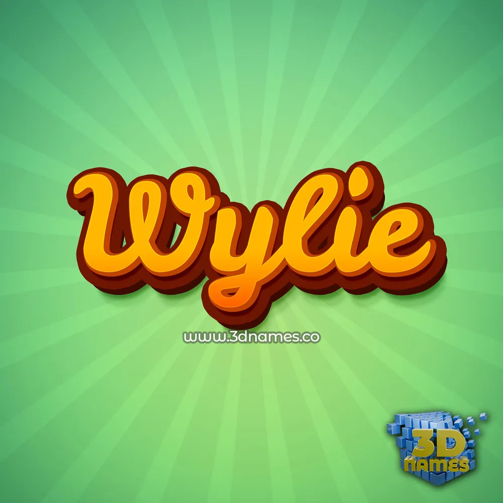 wylie in Green Rays style - 3D name wallpaper