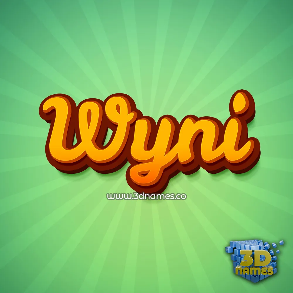 wyni in Green Rays style - 3D name wallpaper