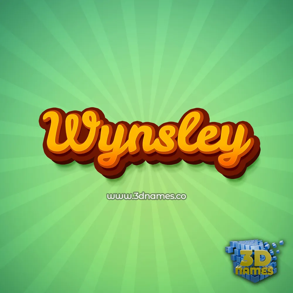 wynsley in Green Rays style - 3D name wallpaper