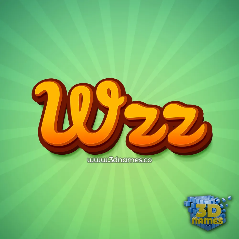 wzz in Green Rays style - 3D name wallpaper