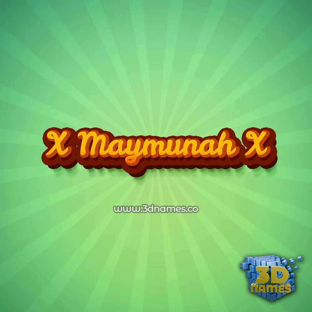x maymunah x in Green Rays style - 3D name wallpaper