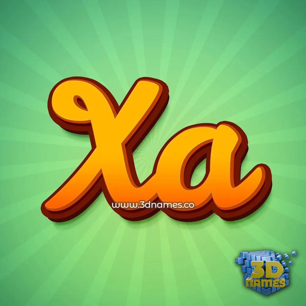 xa in Green Rays style - 3D name wallpaper