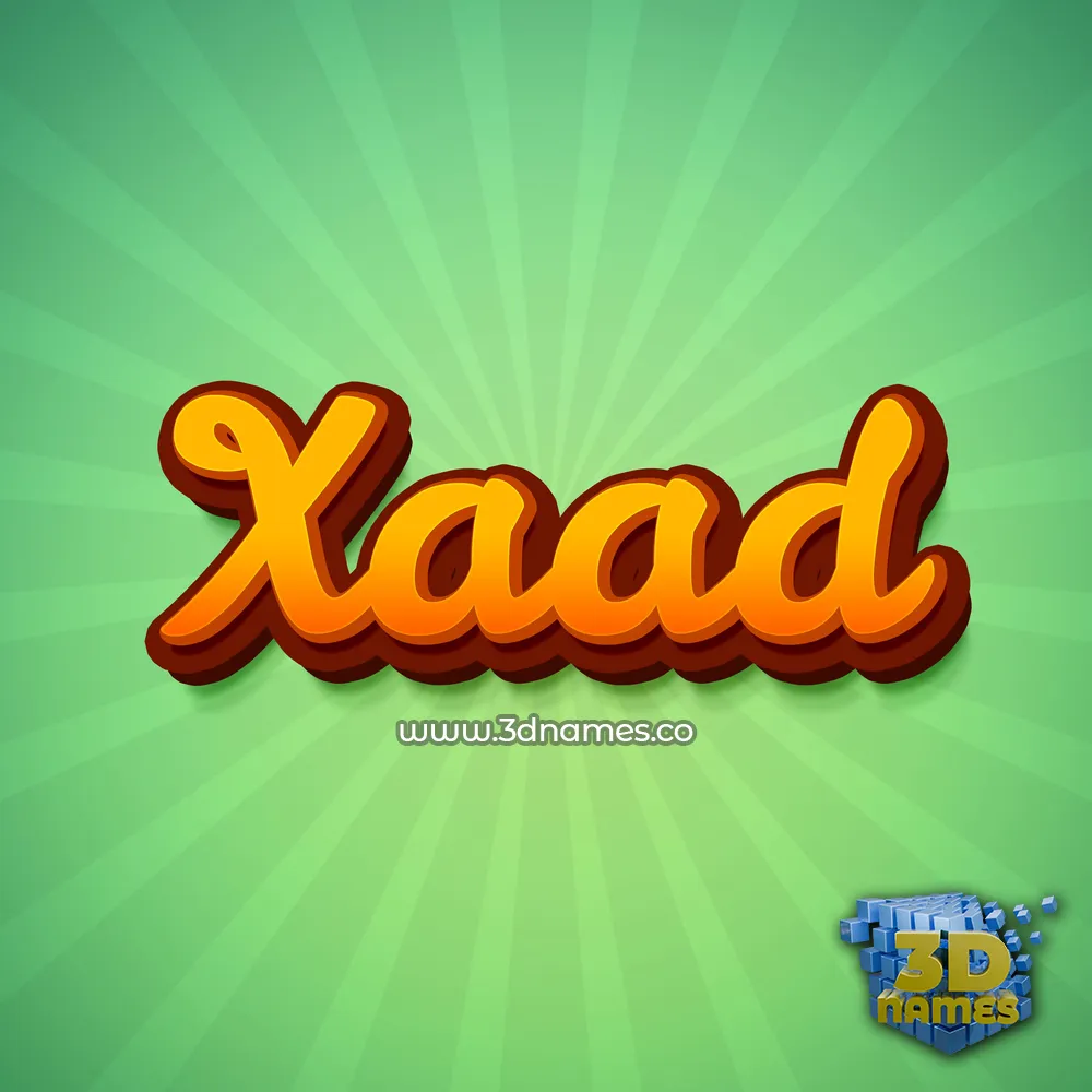 xaad in Green Rays style - 3D name wallpaper