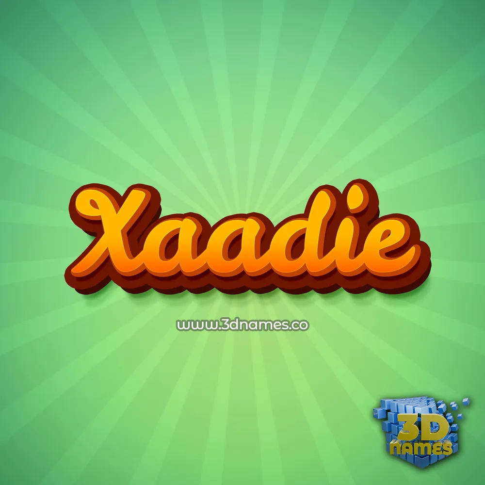 xaadie in Green Rays style - 3D name wallpaper