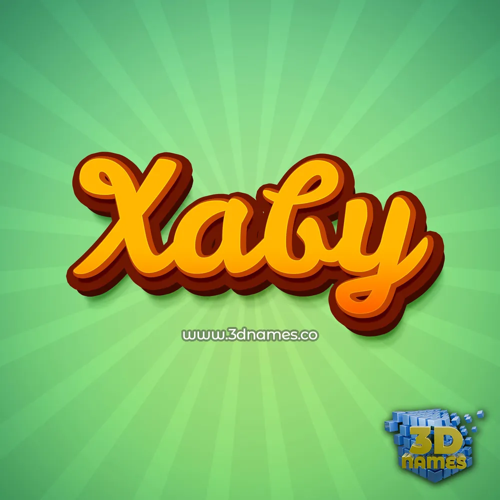 xaby in Green Rays style - 3D name wallpaper