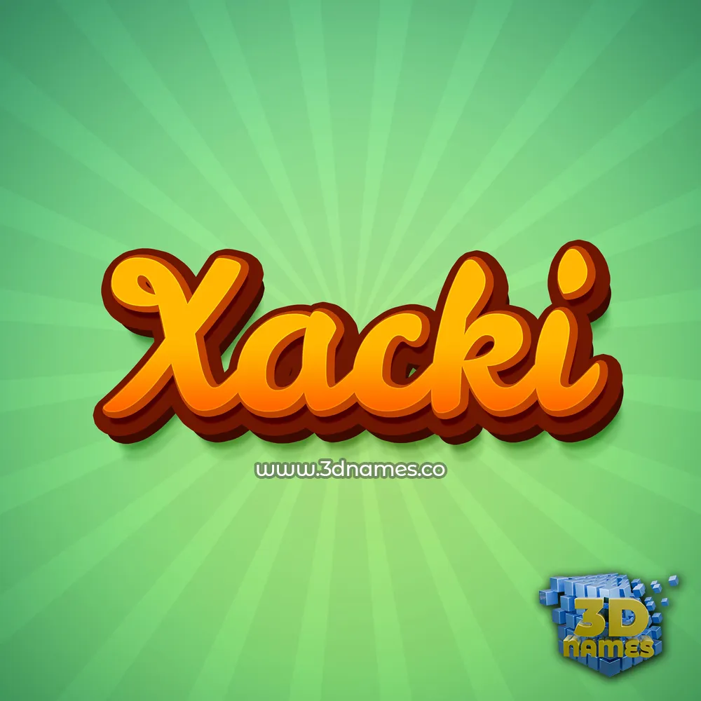 xacki in Green Rays style - 3D name wallpaper