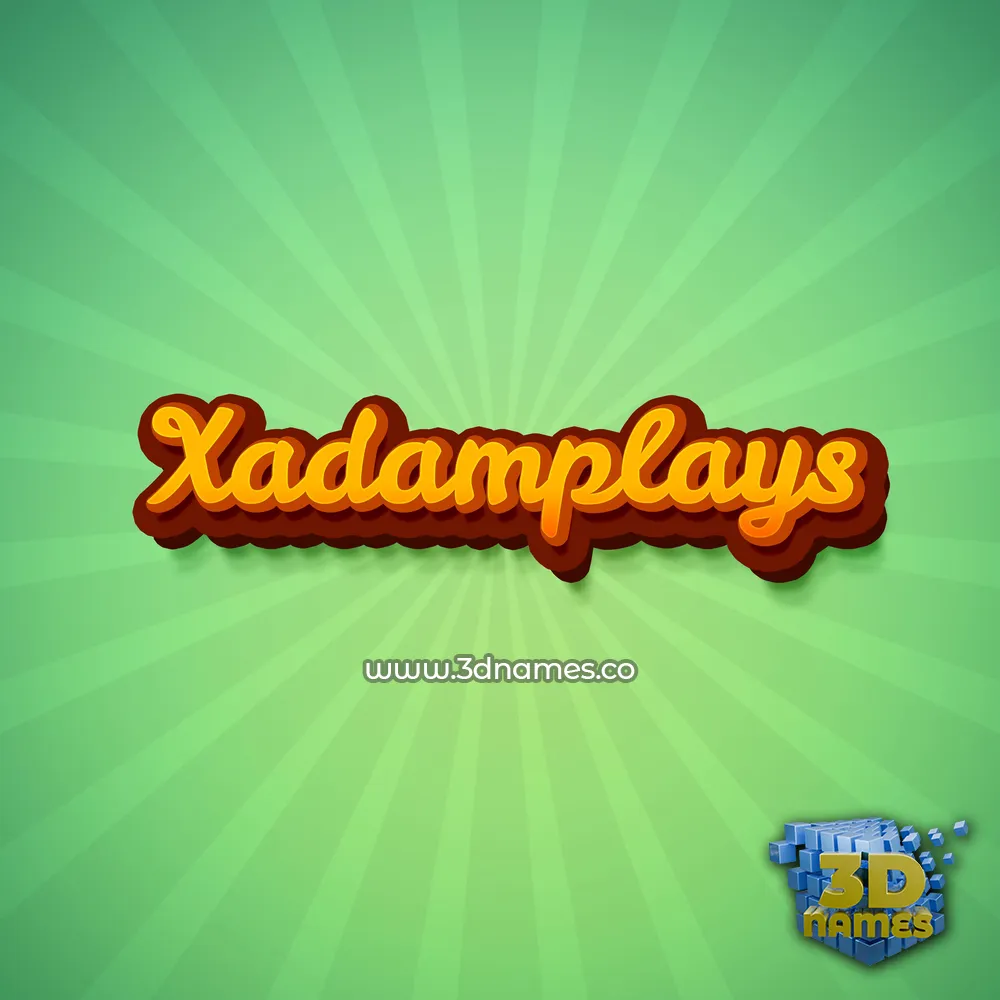 xadamplays in Green Rays style - 3D name wallpaper