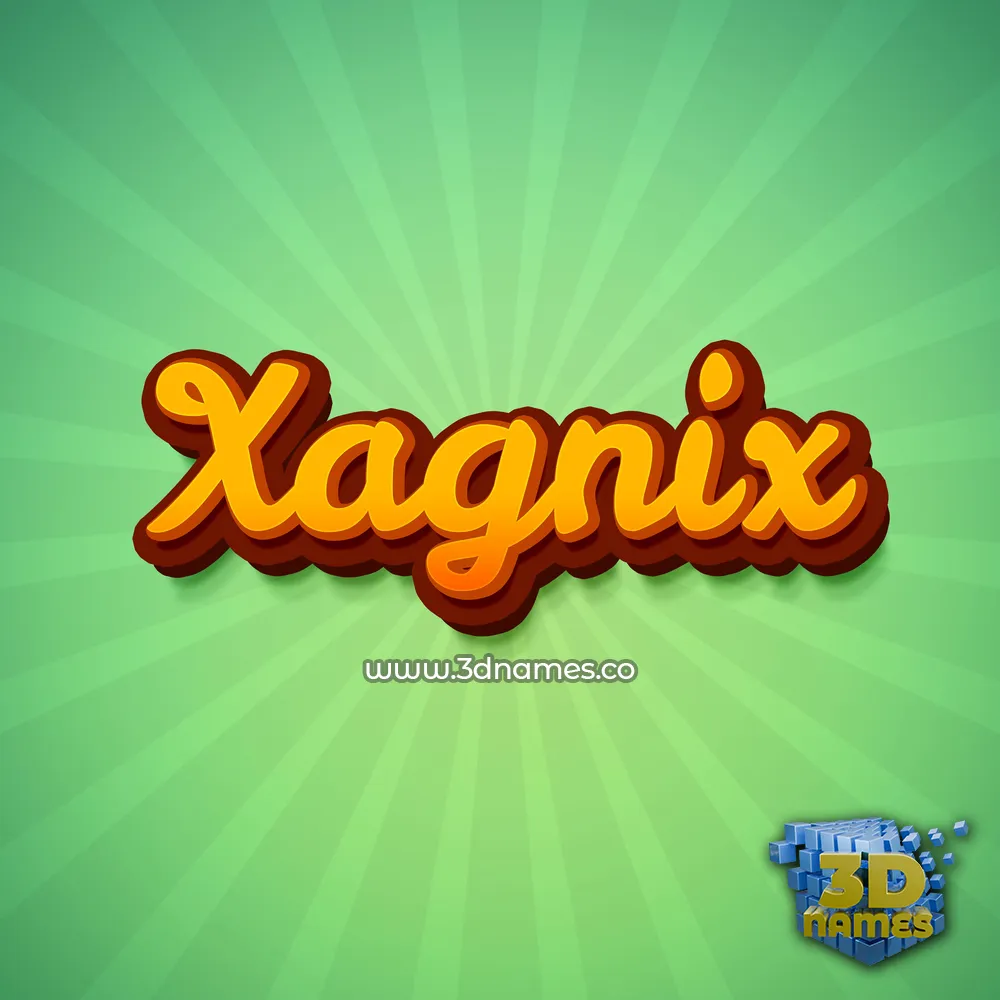 xagnix in Green Rays style - 3D name wallpaper