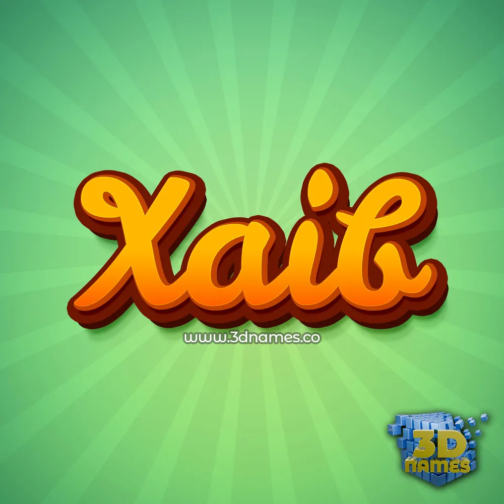 xaib in Green Rays style - 3D name wallpaper